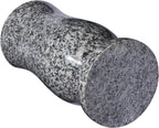 Granite Cemetery Vase for Grave Heavy 9.2 Lbs Windproof 3 Inch Opening | Natural Stone for cemetery and memorial gardens. Wide 4.7 inch and 10 inch tall. Side drainage hole prevents freeze cracking.