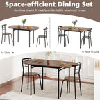 GOFLAME 3-Piece Drop Leaf Dining Table Set, Extendable Kitchen Breakfast Table with 2 Chairs, Space Saving Folding Dining Room Set for Home Kitchen, Apartment, Small Space, Rustic Brown