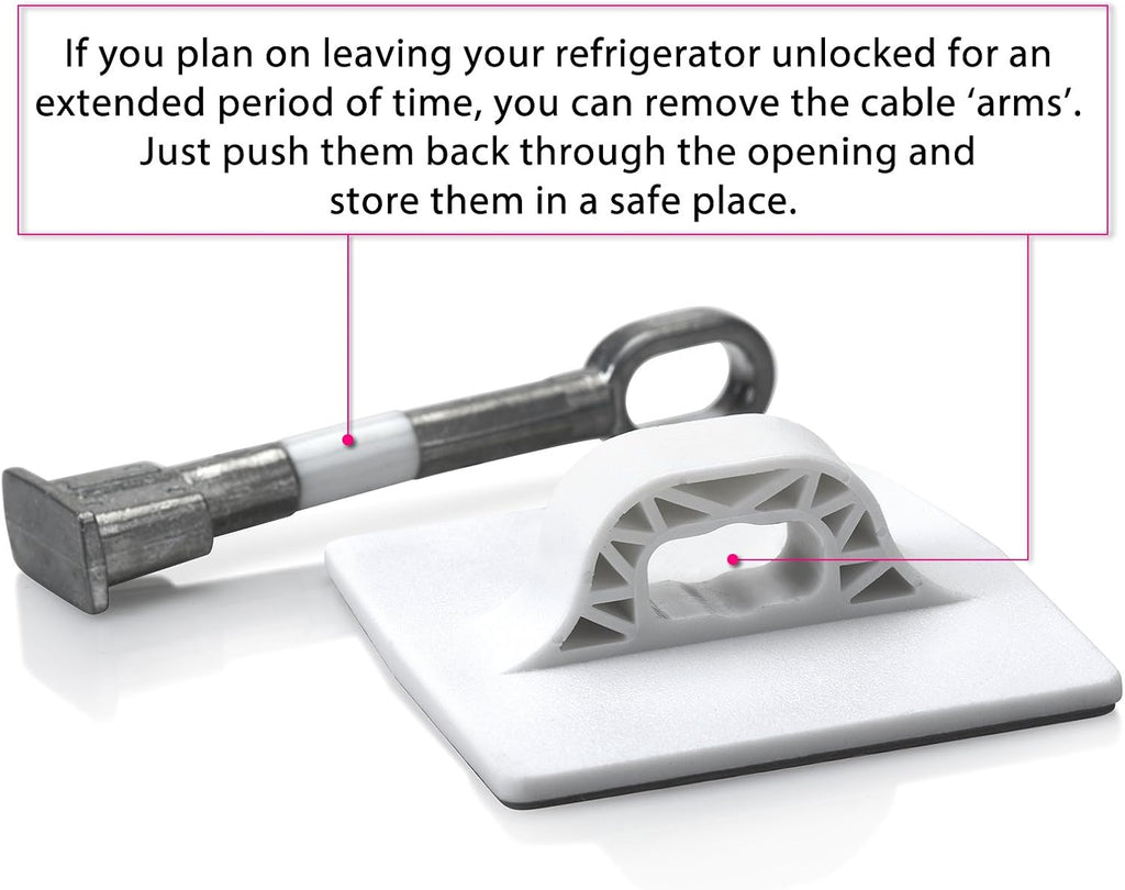 Refrigerator Door Lock with Padlock - White