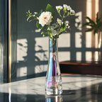 8.3'' Single Flower Vase, Small Glass Bud Vase Clear Single Stem Rose Vase, Colorful Tall Skinny Vases for Flowers Centerpieces Wedding Party Home and Office Décor