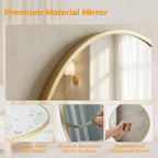 36 Inch Gold Round Bathroom Wall Mirror, Round Mirrors for Wall Decor, Circle Mirror for with HD Shatter-Proof Glass for Entryway, Living Room, Bedroom, Dressing Room, Home Decor
