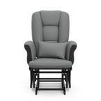 Storkcraft Tuscany Glider with Ottoman (Black/Gray) — GREENGUARD Gold Certified, Bonus Lumbar Cushion Included, Solid Wood Base, Smooth Motion, Award-Winning Nursery Rocking Chair, Glider and Ottoman