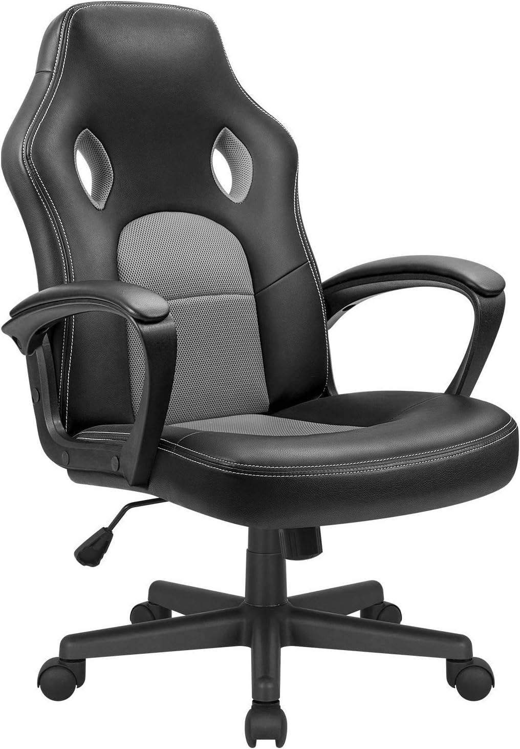 Office Gaming Chair High Back Leather Computer Chairs Ergonomic Height Adjustable Racing Game Desk Chair Executive Conference Task Chair (Grey)