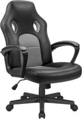 Office Gaming Chair High Back Leather Computer Chairs Ergonomic Height Adjustable Racing Game Desk Chair Executive Conference Task Chair (Grey)