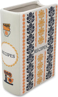 Steel Mill & Co Original Book-Shaped Decorative Vase, Ceramic Vases for Home Decor, Cute Kitchen Decor, Unique Vase (Vintage Floral Stripe)