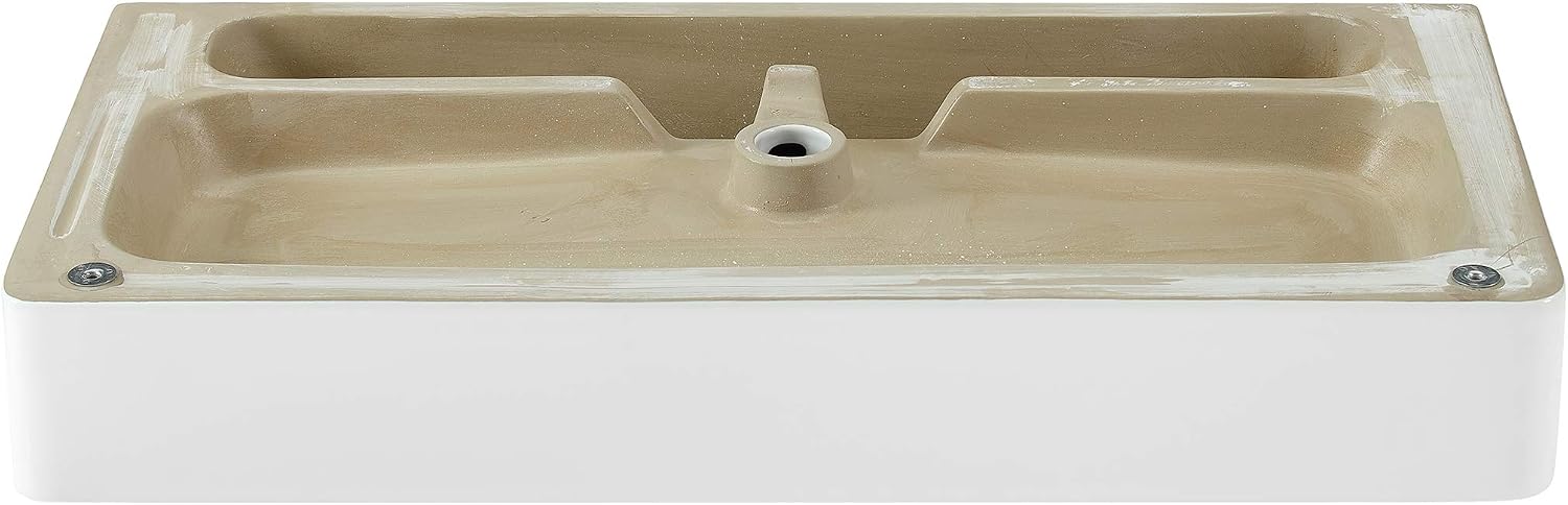 Swiss Madison Well Made Forever SM-CS733, Carre 36" Ceramic Console Sink In Glossy White Basin