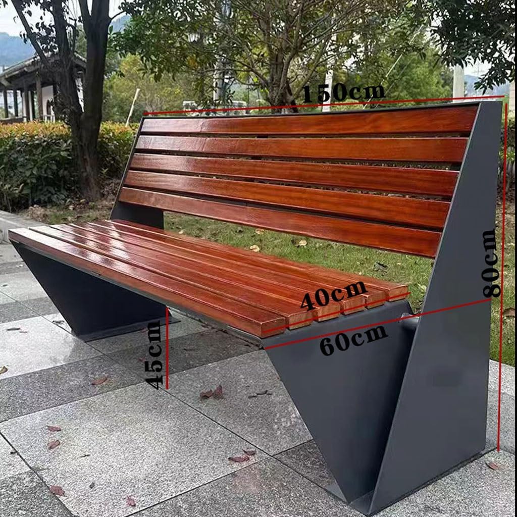 Patio Benches for Outdoors Stainless Steel Park ChairOutdoor BenchesPineapple LatticeSolid WoodPlastic Wood BackrestThickened BenchPatio Seating Garden Benches for Outdoors