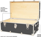Rhino Trunk & Case Classic XL Trunk With Wheels 34"x20"x15", 1500+ lbs Capacity - Many Colors, Soft-Close Lid. Strong, USA Made Summer Camp Footlocker and Secure College Dorm Storage Chest