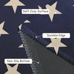 Patriotic Star Doormat Blue 4th of July Memorial Day Independence Day Decorative Front Door Mat Decor Neutral Farmhouse Floor Mats for Entryway Indoor Outdoor Outside Entrance, 32x20 Inch