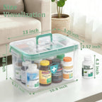 ANYPROLUS 15QT Clear Medicine Organizer Box with Handle, Plastic Medicine Container with Tray First Aid Box Empty, Thickened Medicine Storage Organizer Multipurpose Medication Organizer Storage