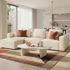 Welzona 103" Modular Sectional Sofa, Minimalist Comfy Cloud Couch Sectional, Tool-Free Setup Couches for Living Room, Wood Frame l Shaped Couch with Ottoman, 22" Deep Seat Chenille Cloud Sofa