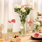 Fixwal 4pcs Clear Glass Cylinder Vases, 4, 6, 8, 10 Inch Tall Cylinder Vases for Centerpieces, Glass Flower Vase Floating Candle Holder Vase for Table Shelf, Party, Wedding, Home Decor
