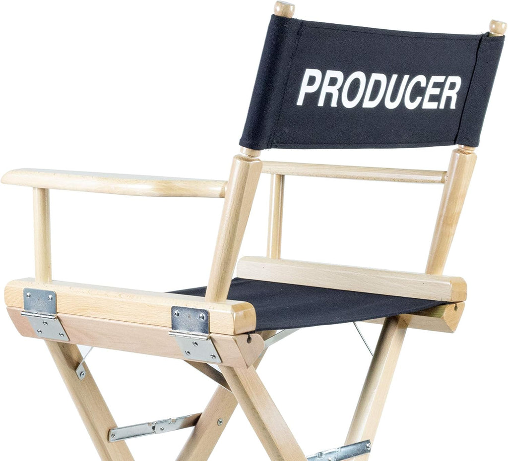 Filmcraft Professional Grade Studio Director's Chairs (30" Bar Height, Natural Finish, Printed Producer Canvas)