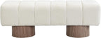 Christopher Knight Home Manila 50" Chenille Fabric Dining Bench for 2 People, Upholstery Ottoman Bench, End of Bed Footstool, Living Room Sofa Extra Seat/Footrest, No Assembly Needed, Light Beige