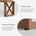 LITTLE TREE 63-Inch Computer Desk, Simple Thick Appearance, Study Gaming Writing Workstation Executive Office Desk for Home, Study Room, Office, Rustic Brown