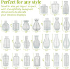 24 Pack Glass Bud Vase in Bulk - BEAHOT Clear Flower Vases for Wedding Decorations, Mini Vase for Centerpiece Table Decorations, Small Boho Vase for Home, Wedding Decor, Mother's Day, Party, Office