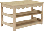LITTLE TREE 59-Inch Kitchen Island with Seating and Storage, Large Farmhouse Stationary Island Table with Large Worktop, 3-Tier Open Shelves & Leg Room, Light Oak Kitchen Prep Station, Breakfast Bar