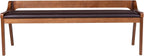 Rasmus Brown Faux Leather Wood Dining Bench - Chestnut Wire-Brush Finish
