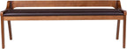 Rasmus Brown Faux Leather Wood Dining Bench - Chestnut Wire-Brush Finish