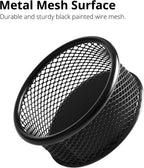 FUCDTEFC Paper Clip Holder, Paperclip Holders for Desk, Mesh Paper Clip Holder for Desk Binder Wire Mesh Bowls, Paper Clip Dispenser Organizer for Holding Small Parts Office Accessories Black 4 Pack
