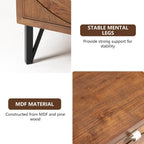 COSIEST Nightstand, Rustic End Table with 3 Drawers, Vintage Wood Bedside Table with Strudy Legs, Modern Side Table Accent Nightstand for Bedroom, Living Room(Brown,2 Pieces)