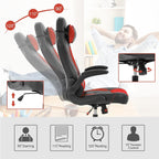 Gaming Desk Chair PC Gaming Chair Gamer Chair, Comftorable Ergonomic PU Leather Computer Office Chair with Lumbar Support Flip Up Arms, High Back Executive Gaming Stuff for Girl Kids Adults (Red)