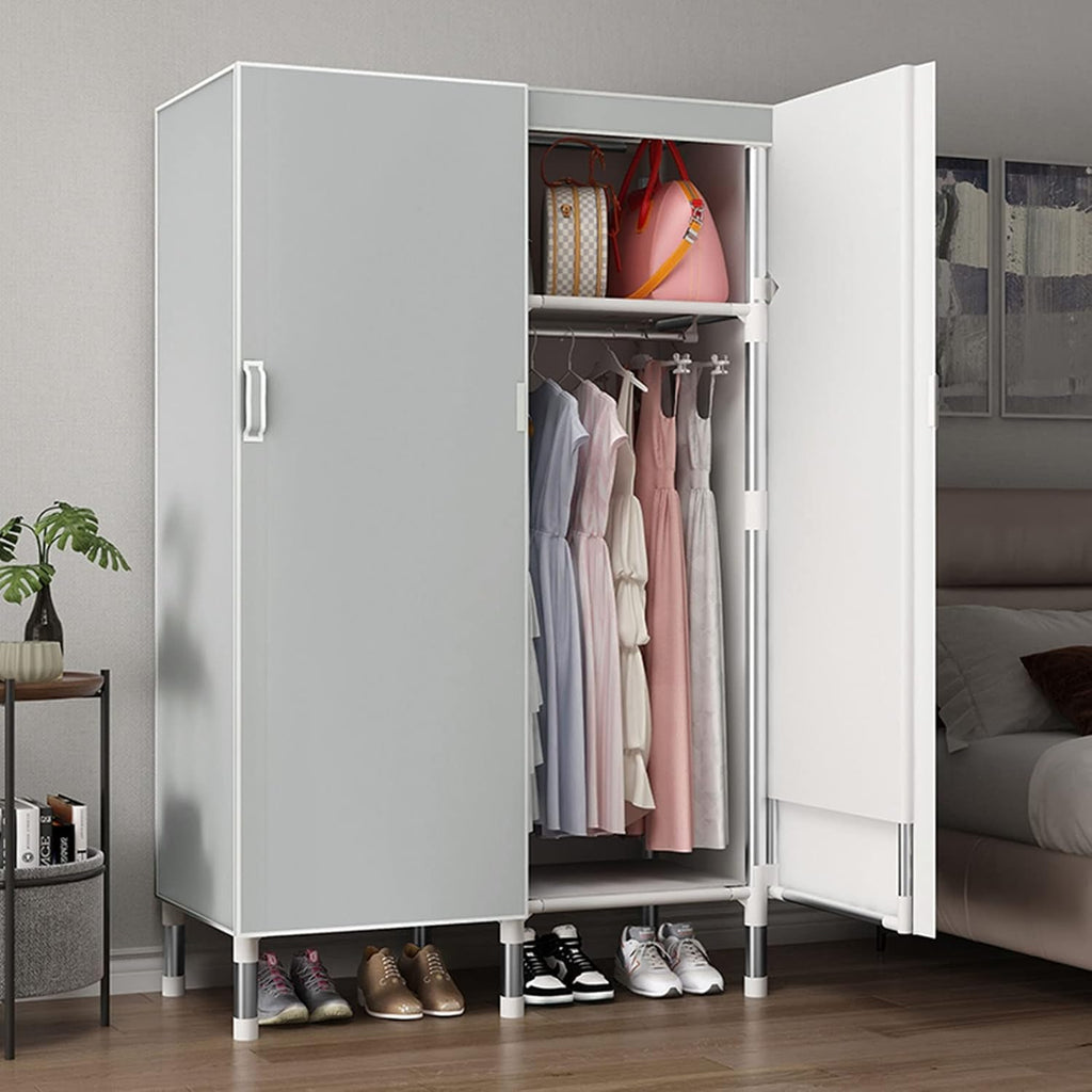 Wardrobe Organiser Large Capacity Hanging Storage Peach Skin Easy to Assemble Space Saving Adjustable Waterproof, Dustproof, Stainproof (Size : 125x50x172cm C)