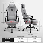Gaming Chair, Computer Office Chair with Foot Rest, Ergonomic Fabric Desk Chair with Adjustable Lumbar Support & Headrest, Comfortable PC Reclining Gaming Chairs for Adults, Silla Gamer 350lbs