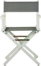 Casual Home 18" Director's Chair White Frame with Grey Canvas