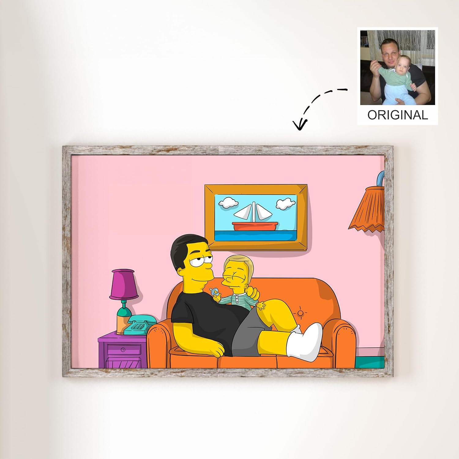NudoHome Personalized Custom Yellow Portrait – Hand-Drawn Cartoon Style from Your Photo | Gift for Birthdays, Christmas, Mother’s Day, and Father’s Day, Gift