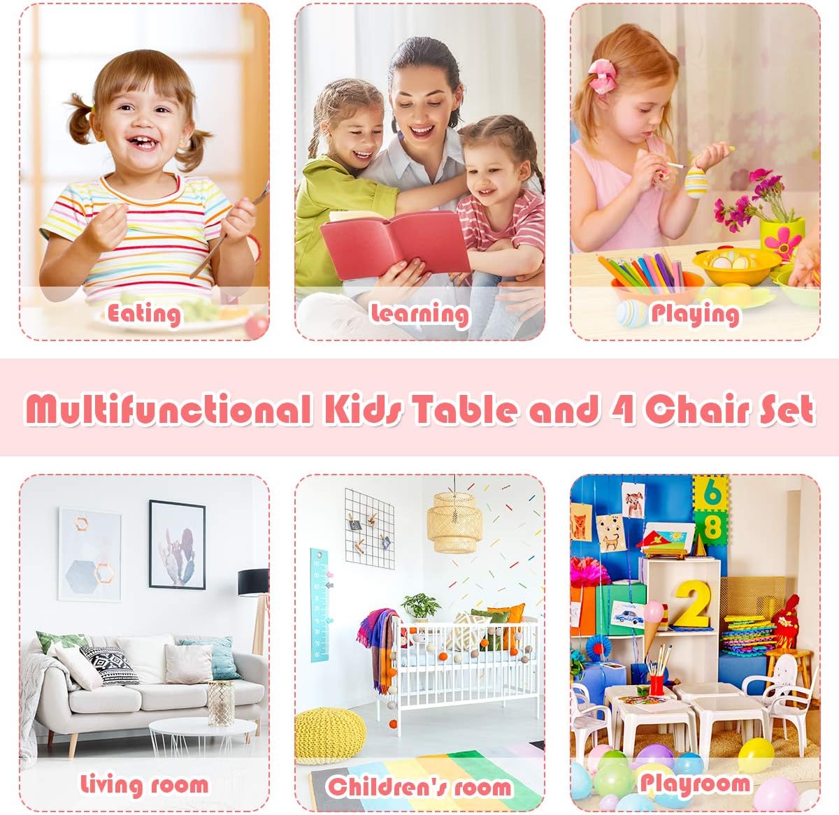 Costzon Kids Table and Chair Set, 5 Piece Wood Activity Table & Chairs for Children Arts, Crafts, Homework, Snack Time, Preschool Furniture, Gift for Boys Girls, Toddler Table and Chair Set (Natural)