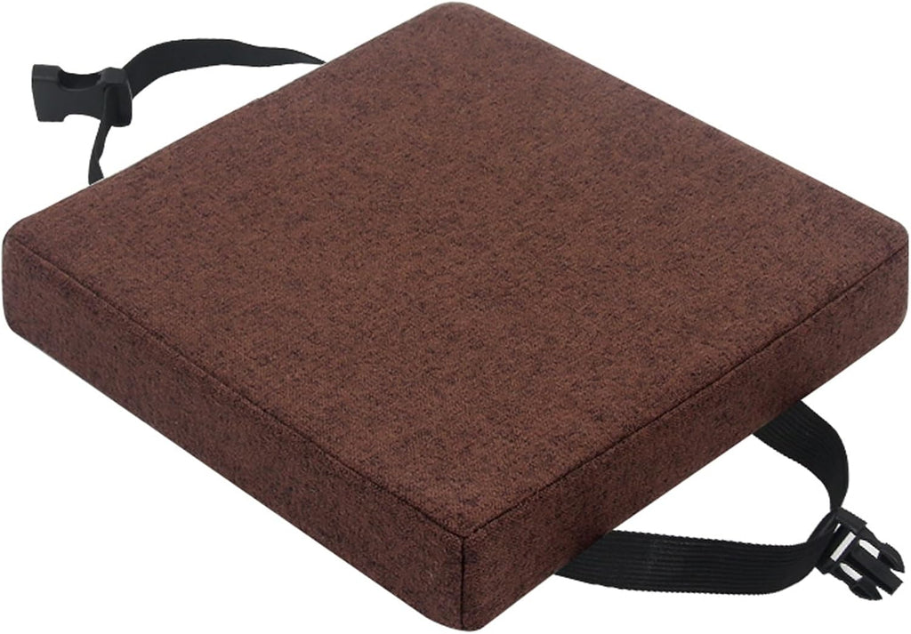 Square Chair Cushion with Ties Non Slip 16 Inch Bar Stool Cushion Cover Seat Cushions Breathable Stool Cushions Removable Cover Washable Chair Pads (Brown, 16x16x2 in)