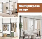 AJAZZ Room Divider No Drilling Curtain Rod Wall Divider for Room Separation, (H) 43-120×(W) 72-200 inch Adjustable, Heavy Duty Partition Space Separator Freestanding Tension Curtain Stand, Black