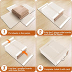 StorageTastic 4 Pack Bed Sheet Closet Organizers and Storage,Sturdy Foldable Storage Containers with Window and Label,Storage and Organization for Bedding Sheets,Duvet Covers,Blankets (Beige)