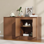 Housoul Buffet Cabinet with Storage, Coffee Bar Cabinet with 2 Doors and Adjustable Shelf, Modern Kitchen Buffet Sideboard for Living Room, Kitchen, Walnut