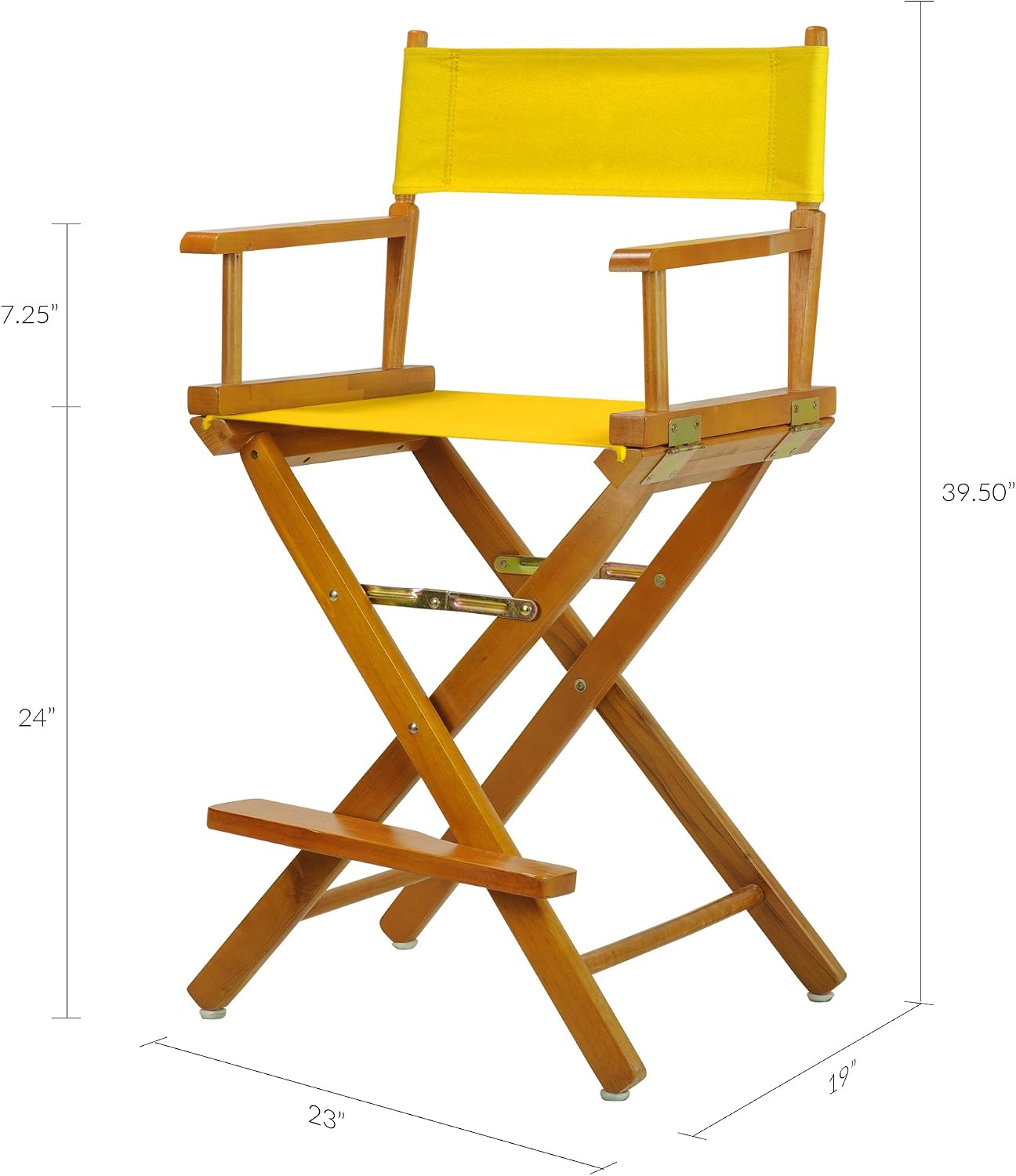 Casual Home 220-05/021-34 Director Chair 24" - Counter Height Honey OakFrame/Gold Canvas