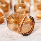 Small Mini Flower Vases - Set of 20 Amber Glass Bud Vases - Vintage Rustic Centerpieces for Weddings, Events & Home Décor - Premium Quality, Timeless Designs