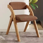 Chair, Wooden Folding Chairs with Cushion, Non-Assembly Design, Linen Fabric Padded Seat for Party Picnic Dining(Walnut Beige)