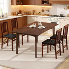 POWERSTONE Folding Dining Chairs Set of 4, Space Saving Foldable Kitchen Chairs with Padded Seat, Slatted Backrest, Solid Wood Frame, No Assembly for Dining Room Apartment Small Spaces