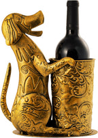 Retro Gold Wine Holder Metal Dog Shaped Wine Rack for Home Dinning Tabletop Decoration Gifts