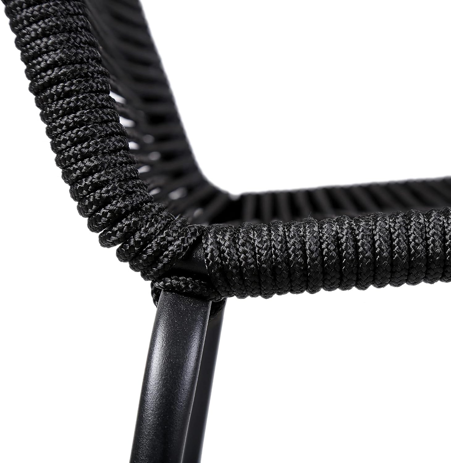 armen LIVING Shasta Indoor Outdoor Patio Metal and Black Rope Stackable Barstool, 30" Seat Height, Set of 2
