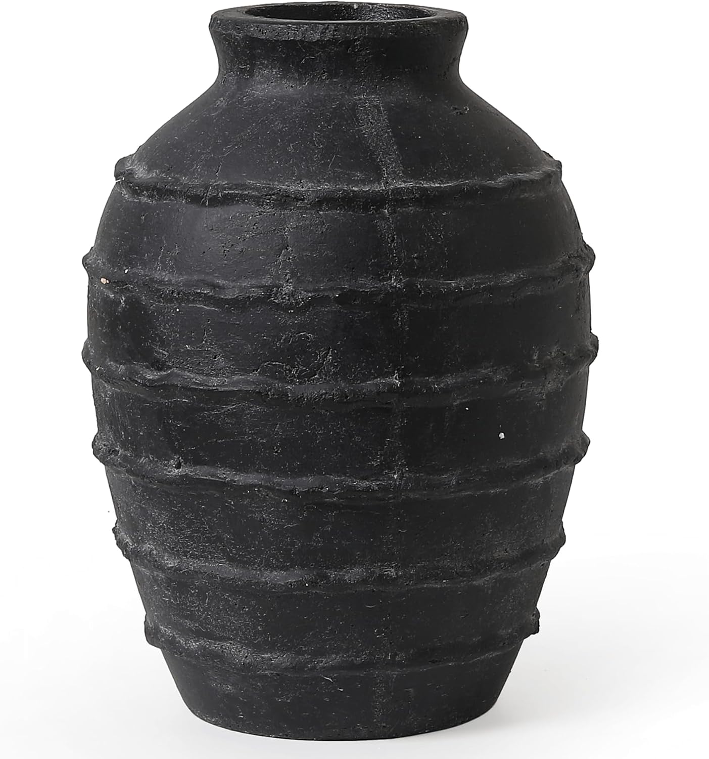 Kokrose Terracotta Vase, Black Vases Home Decor for Centerpieces, Large Vintage Rustic Flower Vase for Home Decor, Pottery Ceramic Vases, 11.2 Inch Table Top Fireplace Mantel Decor