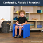 Children's Factory 3-in-1 Cube Chair for Kids, Flexible Seating Classroom Furniture, 1-Pack, Blue