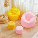 Pink fluffy bean bag chair covers (No Filler), comfy Plush Pink bean bag chair Cover for bedroom, stuffed animal Storage, kids adults teens girls bean bag chairs, Anti-Slip