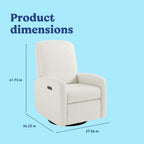 Graco Bellwood Power Recliner Swivel Glider (Ivory Boucle) – Electronic Power Recliner for Nursery, Includes Dual-USB Charging Port for USB-A & USB-C, Glider Rocking Chair with Full Recline