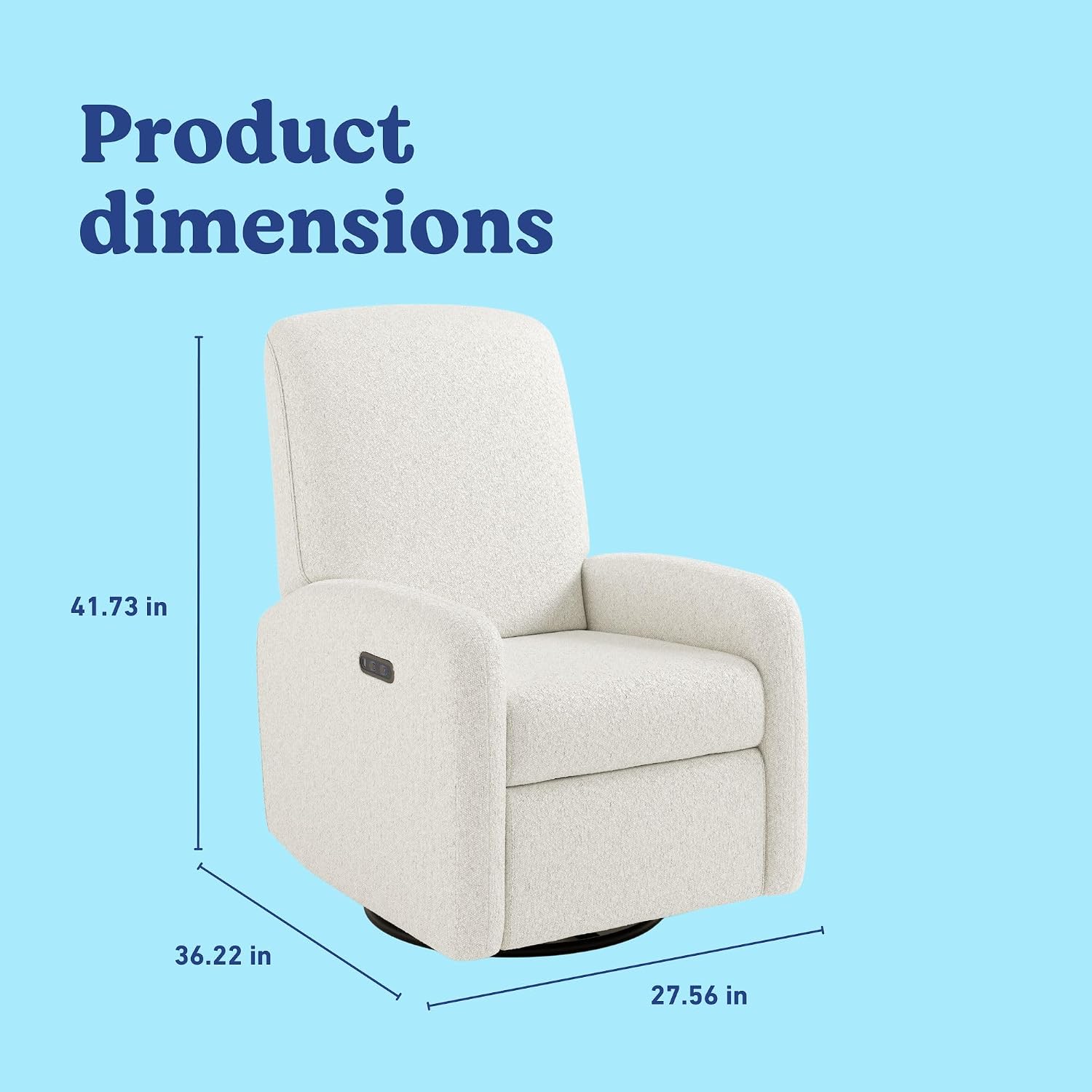 Graco Bellwood Power Recliner Swivel Glider (Ivory Boucle) – Electronic Power Recliner for Nursery, Includes Dual-USB Charging Port for USB-A & USB-C, Glider Rocking Chair with Full Recline