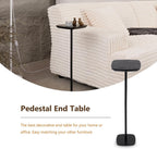 Pedestal Side Table, Small Drink Tables Pedestal Stand, Black Square Mini End Table, Cocktail Martini Coffee Tables, Tiny Side Table for Living Room,Small Spaces,Sofa,Couch