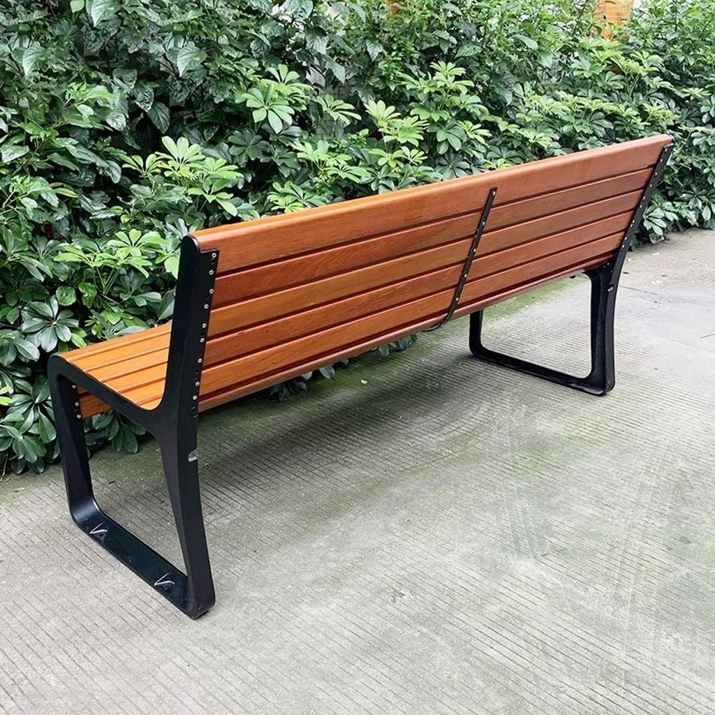 Patio Benches for Outdoors Nordic Outdoor Park Bench with Backrest Metal Square Garden Viewing Seat Beach Chair Shopping Mall Rest Garden Benches for Outdoors