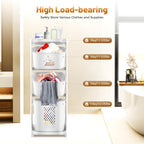 3-Tier Rolling Laundry Basket Organizer Sorter with Wheels, Vertical Removable Dirty Clothes Laundry Hamper Cart for Laundry Room Organization Dorm, Closet, Bathroom