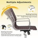 Chair, Desk Computer Chair ，with Armrests ，Ergonomic Office Chair for Home and Office, 17.32 x 22.83 x 35.43 inches, Multiple Colors (Brown)